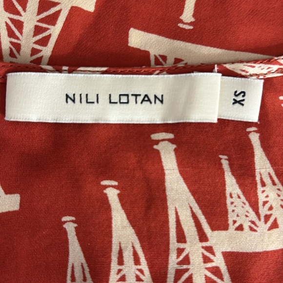 Nili Lotan 100% Silk Racerback Oil Derrick Print Tank Top - Size XS - Picture 4 of 5